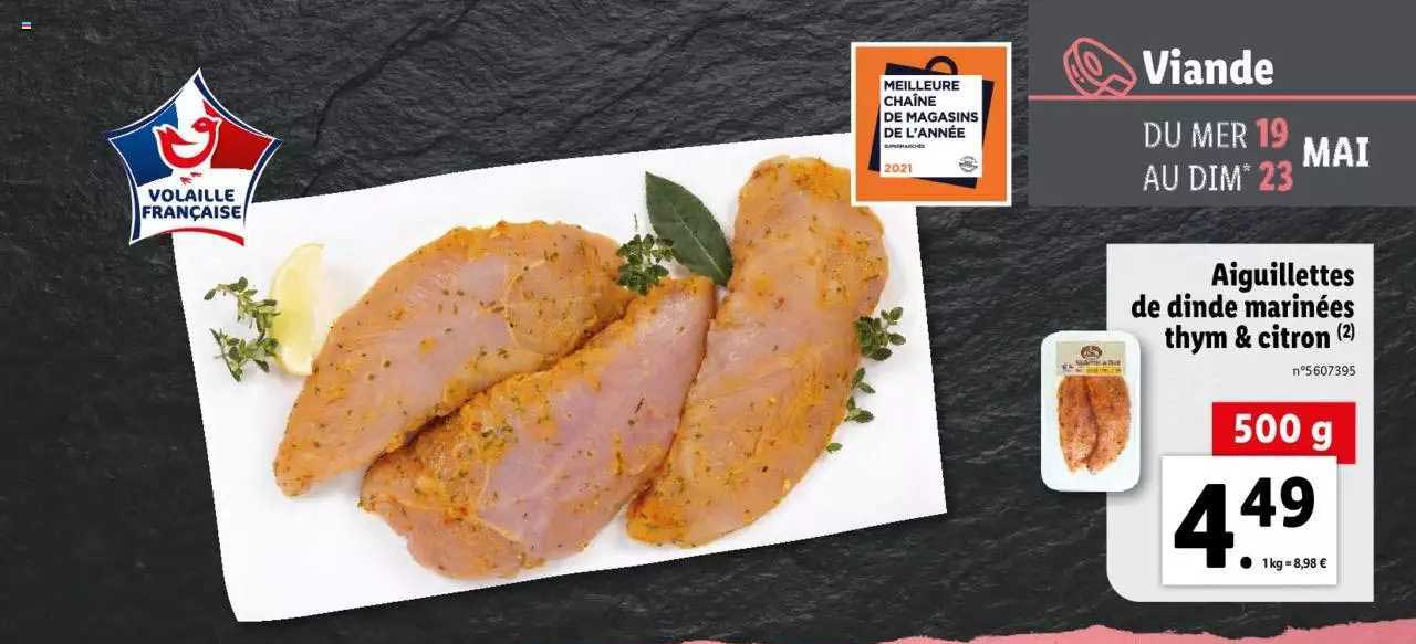 Aiguillettes De Dinde Marinées Thym & Citron