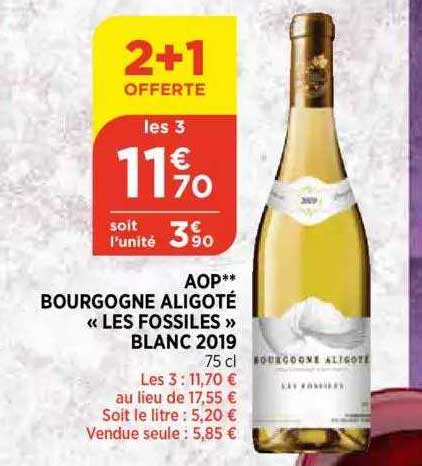 aop bourgogne aligote les fossiles blanc 2019