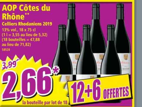 aop côtes du rhône 12+6 offertes