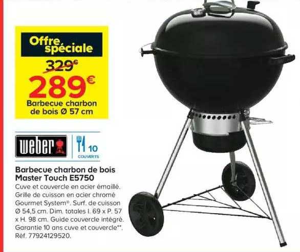 barbecue charbon de bois master touch e5750 weber