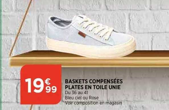 baskets compensees plates en toile unie