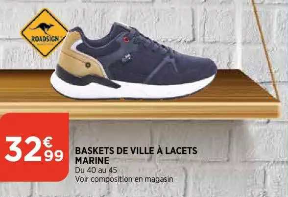 baskets de ville a lacets marine