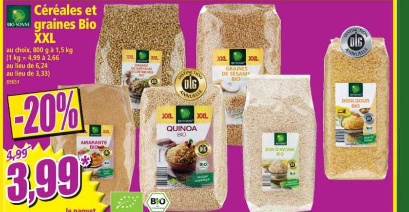 bio sonne céréales et graines bio xxl