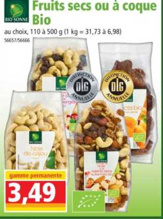 bio sonne fruits secs ou à coque bio