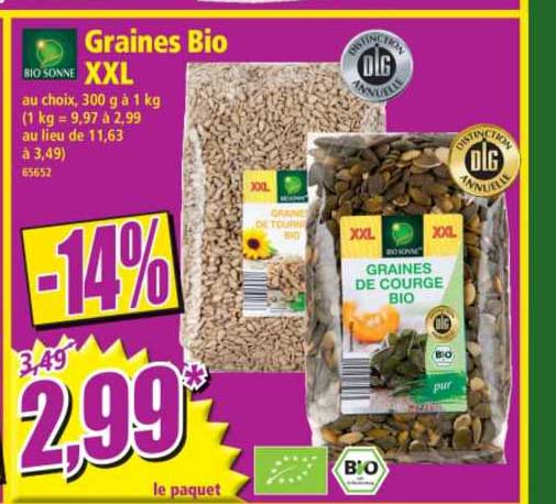 bio sonne graines bio xxl