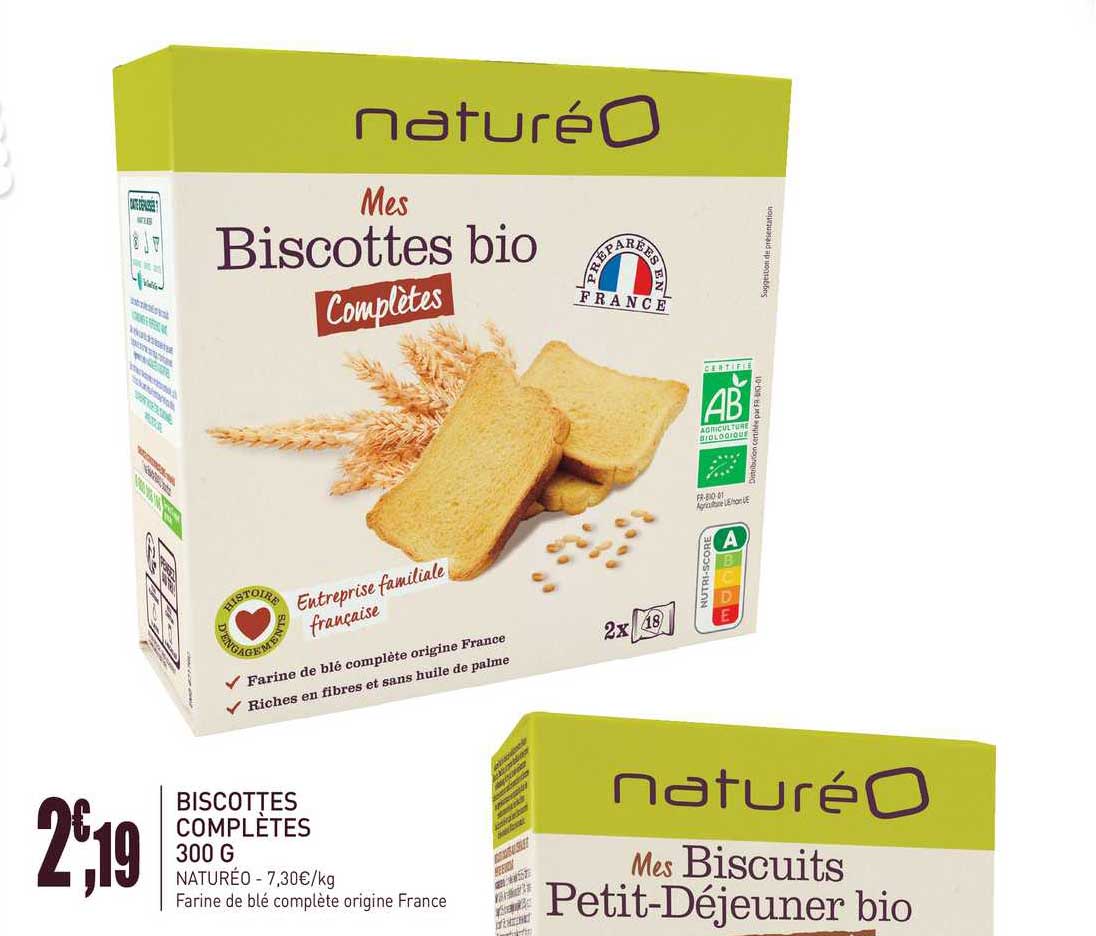 biscottes completes 300 g natureo