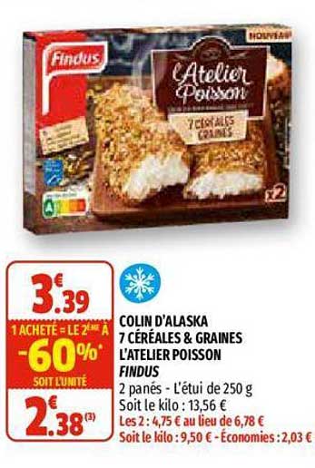 colin d'alaska 7 céréales & graines l'atelier poisson findus