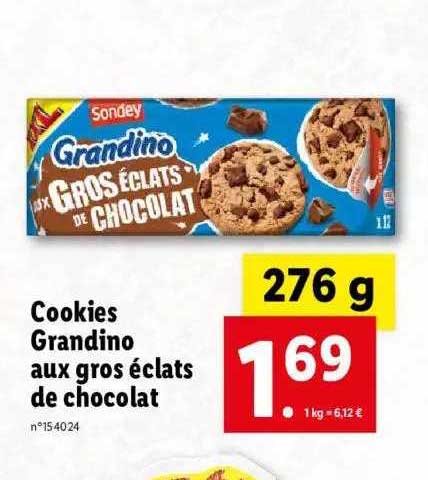 Cookies Grandino Aux Gros Eclats De Chocolat