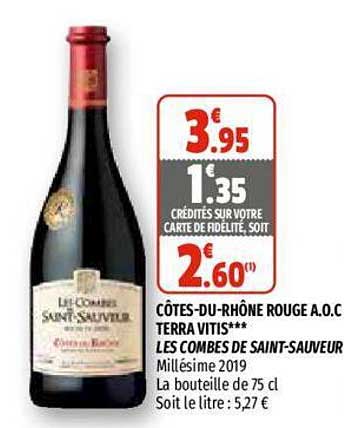 côtes-dur-rhône rouge a.o.c. terra vitis les combes de saint-sauveur