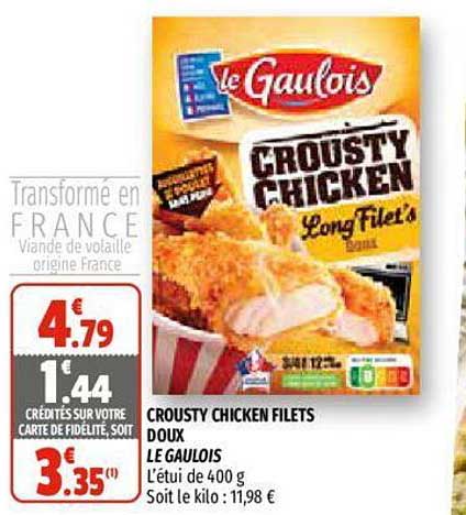 crousty chicken filets doux le gaulois