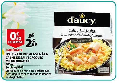 d'aucy colin d'alaska a la creme de saint jacques micro ondable