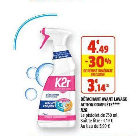Détachant Avant Lavage Action Complète K2r