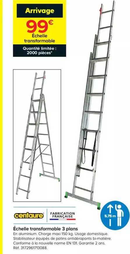 échelle transformable 3 plans