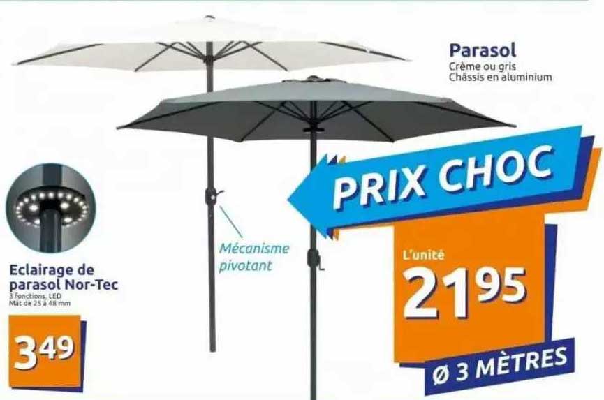 éclairage de parasol nor-tec parasol
