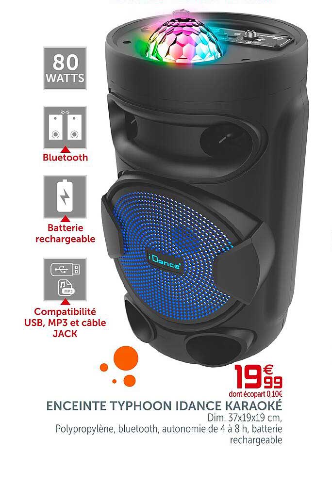 enceinte typhoon idance karaoké