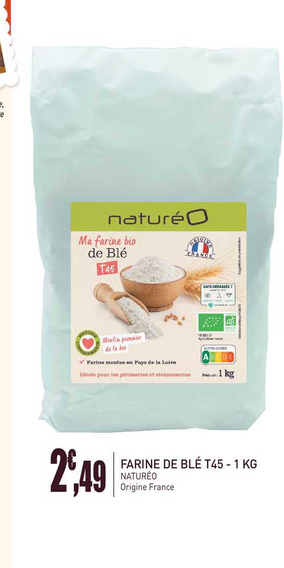 farine de ble t45 - 1 kg natureo
