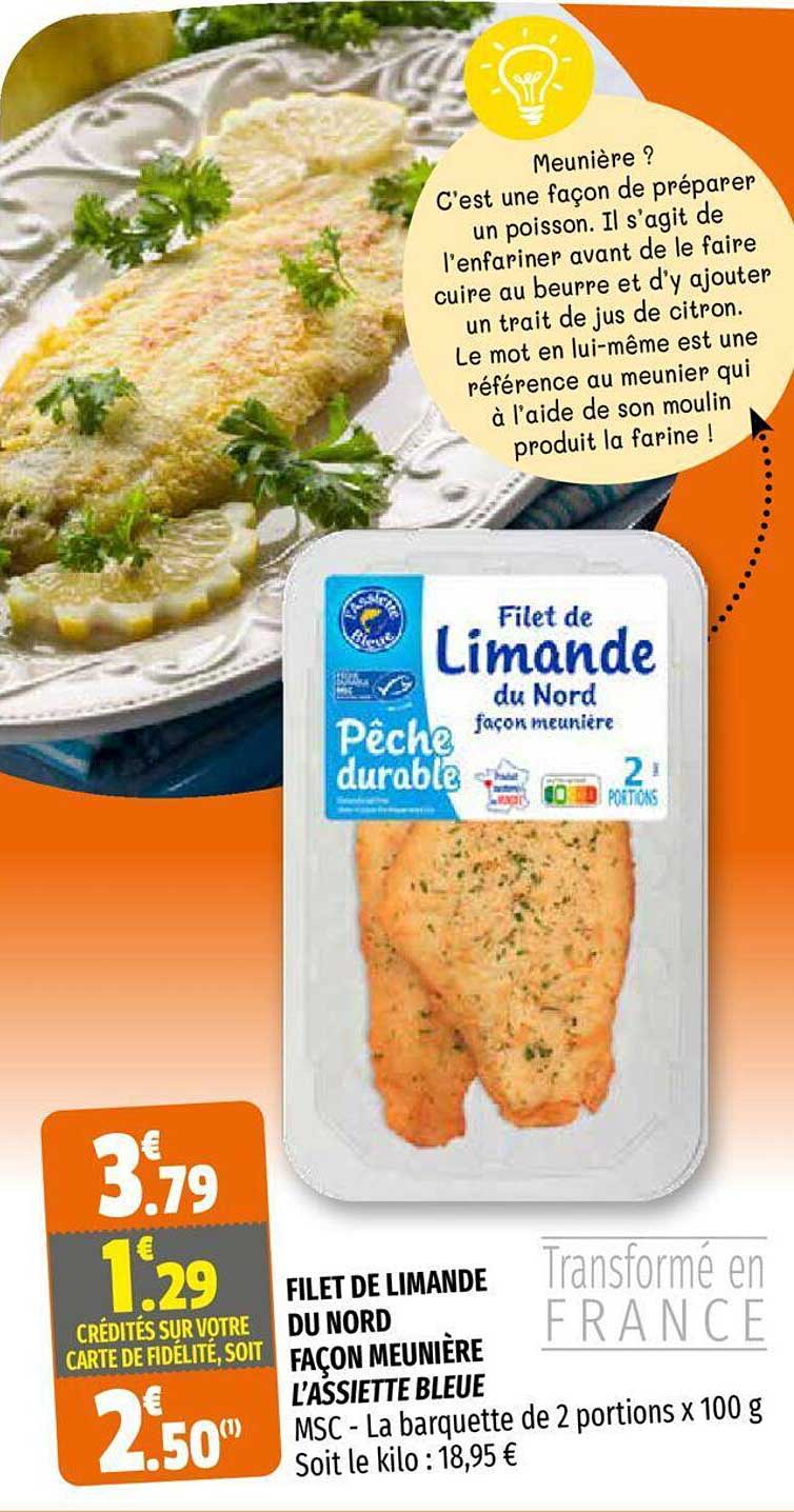 filet de limande du nord façon meunière l'assiette bleue