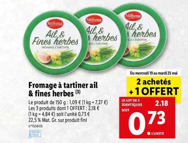 Fromage A Tartiner Ail & Fines Herbes