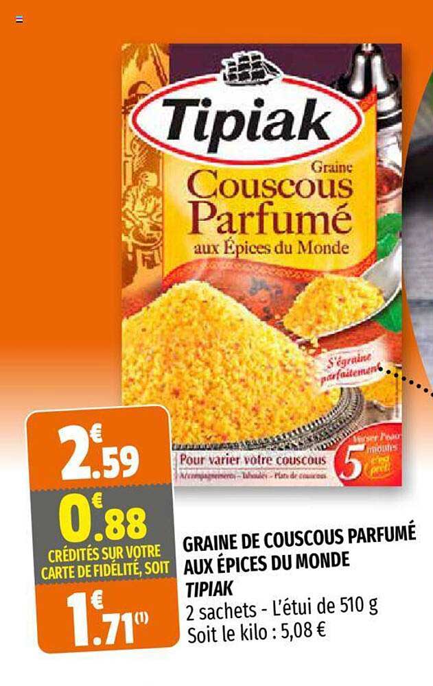 graine de couscous parfumé aux épices du monde tipiak