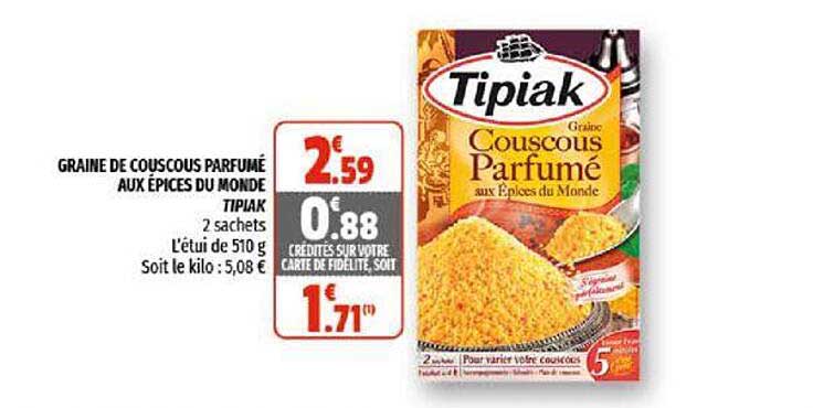 graine de couscous parfumé aux épices du monde tipiak
