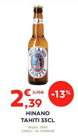 hinano tahiti 33cl