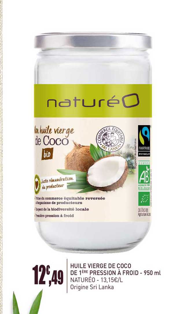 Huile Vierge De Coco Natureo