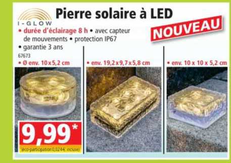 i-glow pierre solaire à led