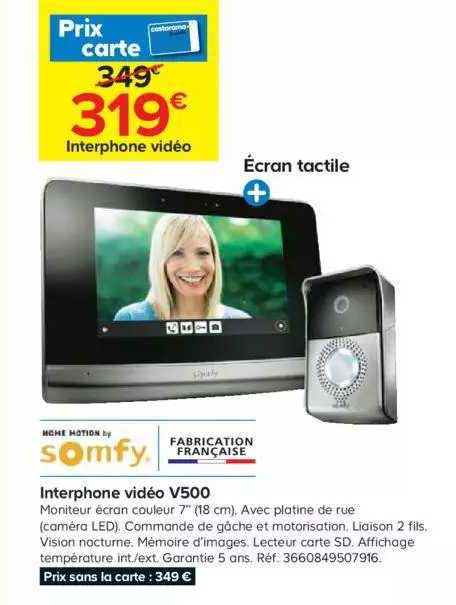 interphone vidéo v500 somfy