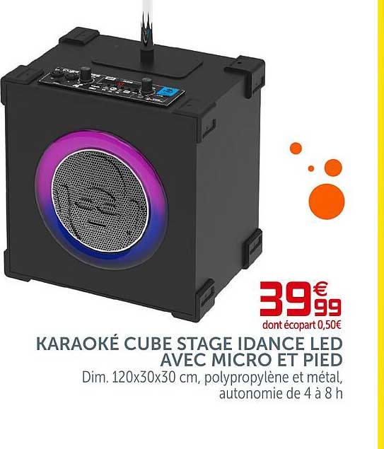 karaoké cube stage idance led avec micro et pied