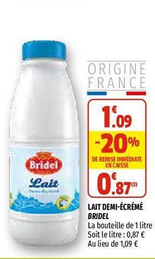 lait demi-écrémé bridel