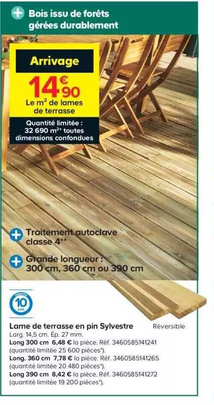 lame de terrasse en pin sylvestre