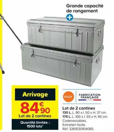 lot de 2 cantines snor