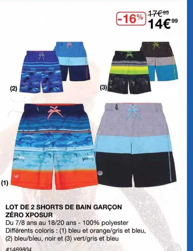Lot De 2 Shorts De Bain Garçon Zéro Xposur