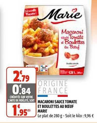 Macaroni Sauce Tomate Et Boulettes Au Bœuf Marie