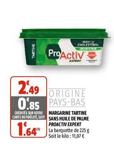 Margarine Tartine Sans Huile De Palme Proactiv Expert