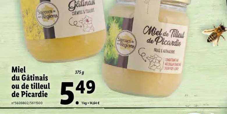 miel du gâtinais ou de tilleul de picardie