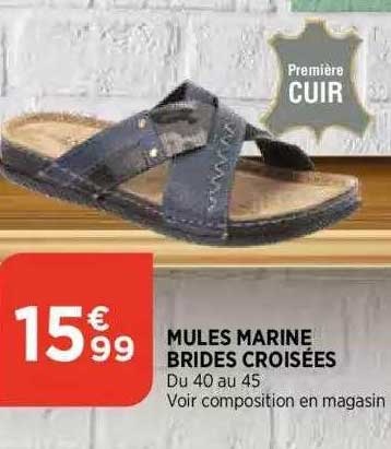 Mules Marine Brides Croisees