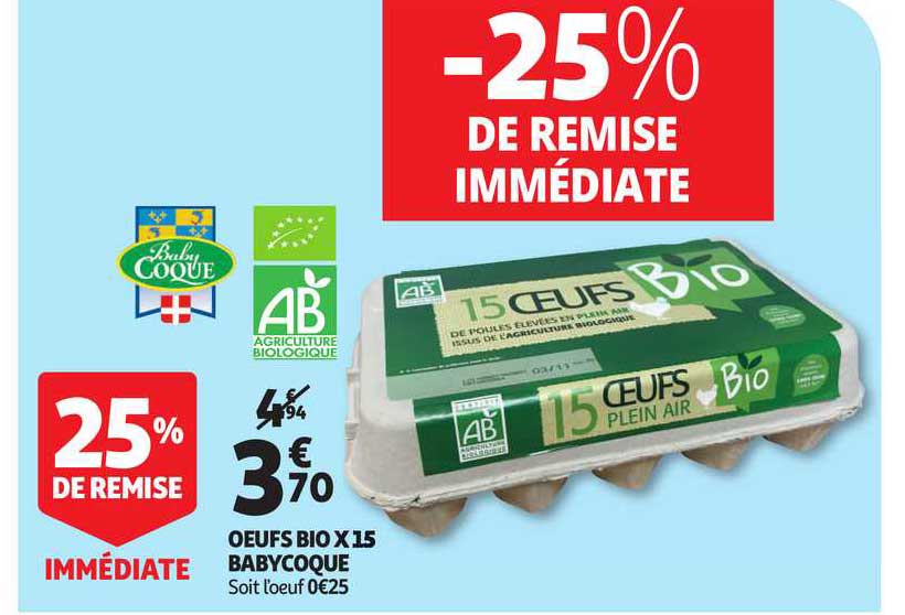 oeufs bio x15 babycoque