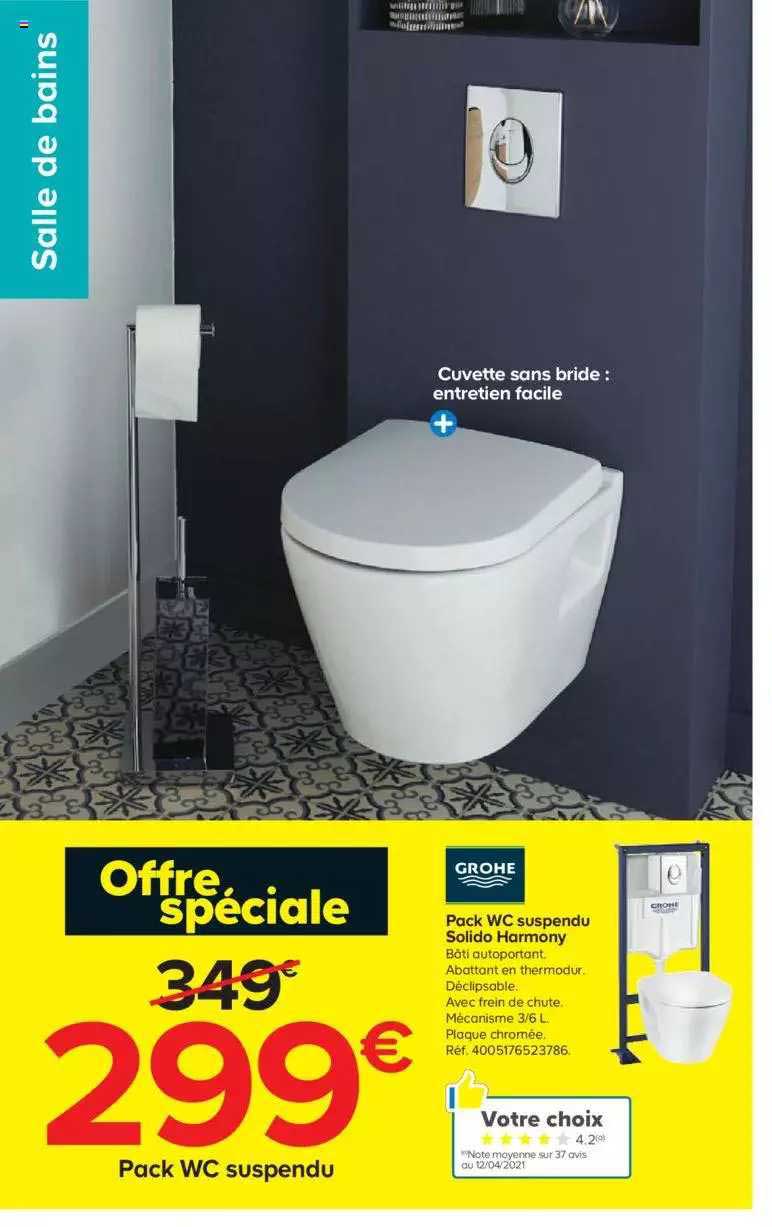 pack wc suspendu solido harmony grohe