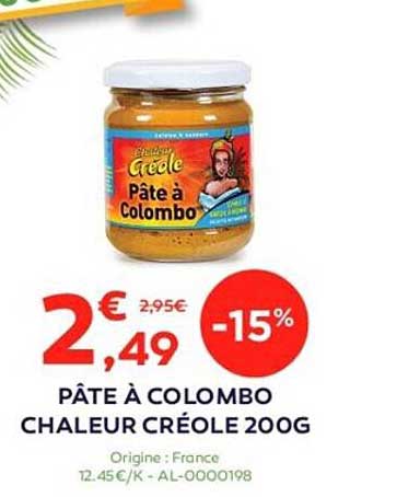 pate a colombo chaleur creole 200g
