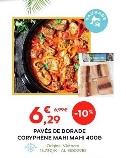 paves de dorade coryphene mahi mahi 400g