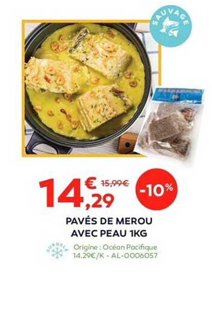 paves de merou avec peau 1kg