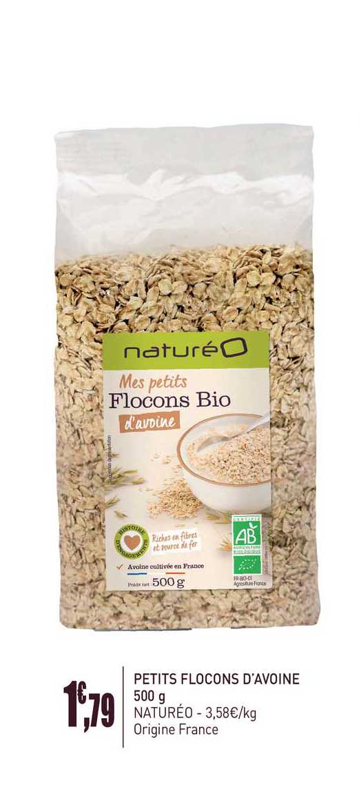 petits flocons d'avoine 500 g natureo