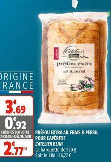 préfou extra ail frais & persil pour l'apéritif l'atelier blini