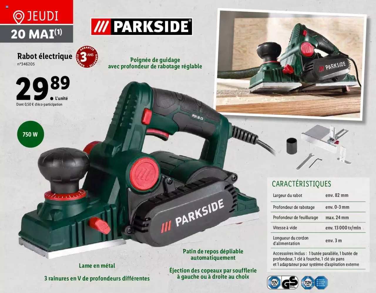 Rabot électrique Parkside