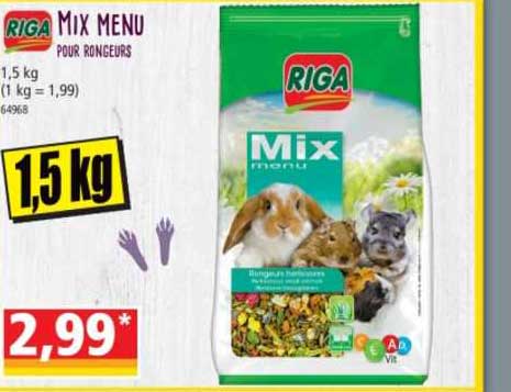 riga mix menu pour rongeurs