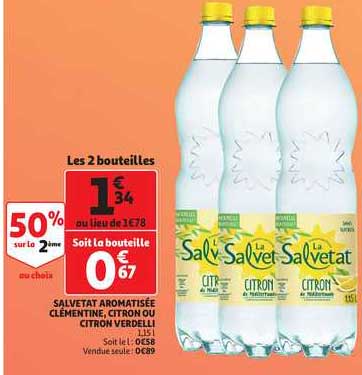 Salvetat Aromatisee Clementine, Citron Ou Citron Verdelli