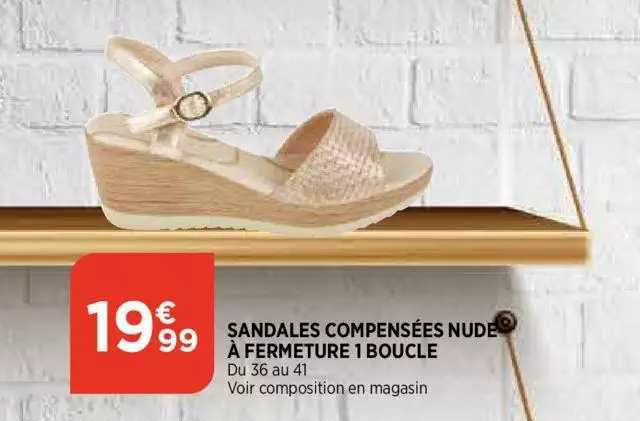 sandales compensees nude a fermeture 1 boucle