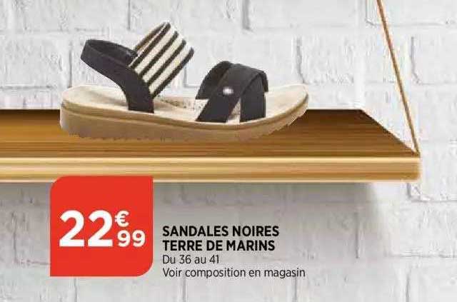 sandales noires terre de marins