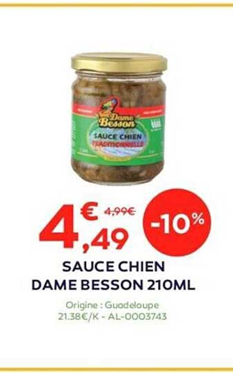sauce chien dame besson 210ml